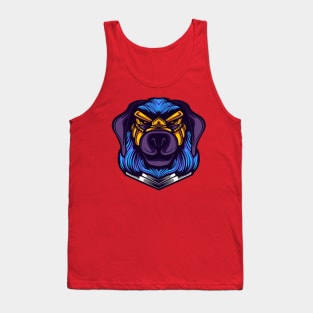 blue dog head illustration Tank Top